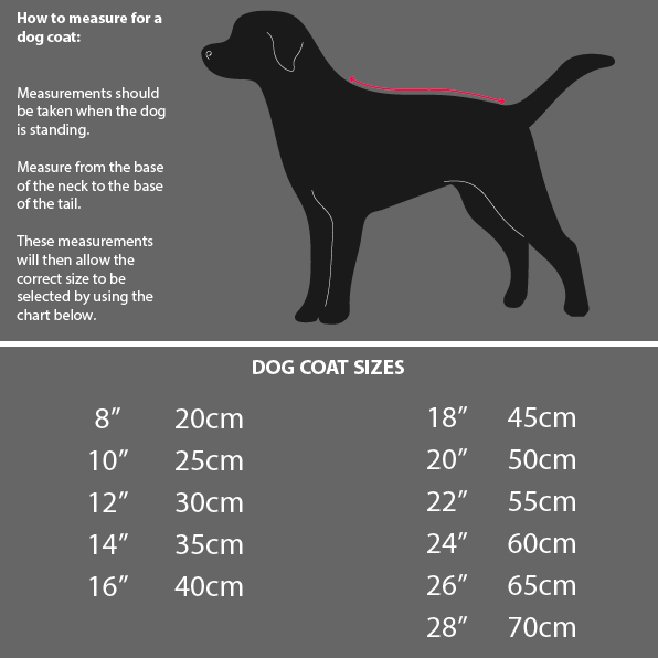 woofmasta dog coat size guide