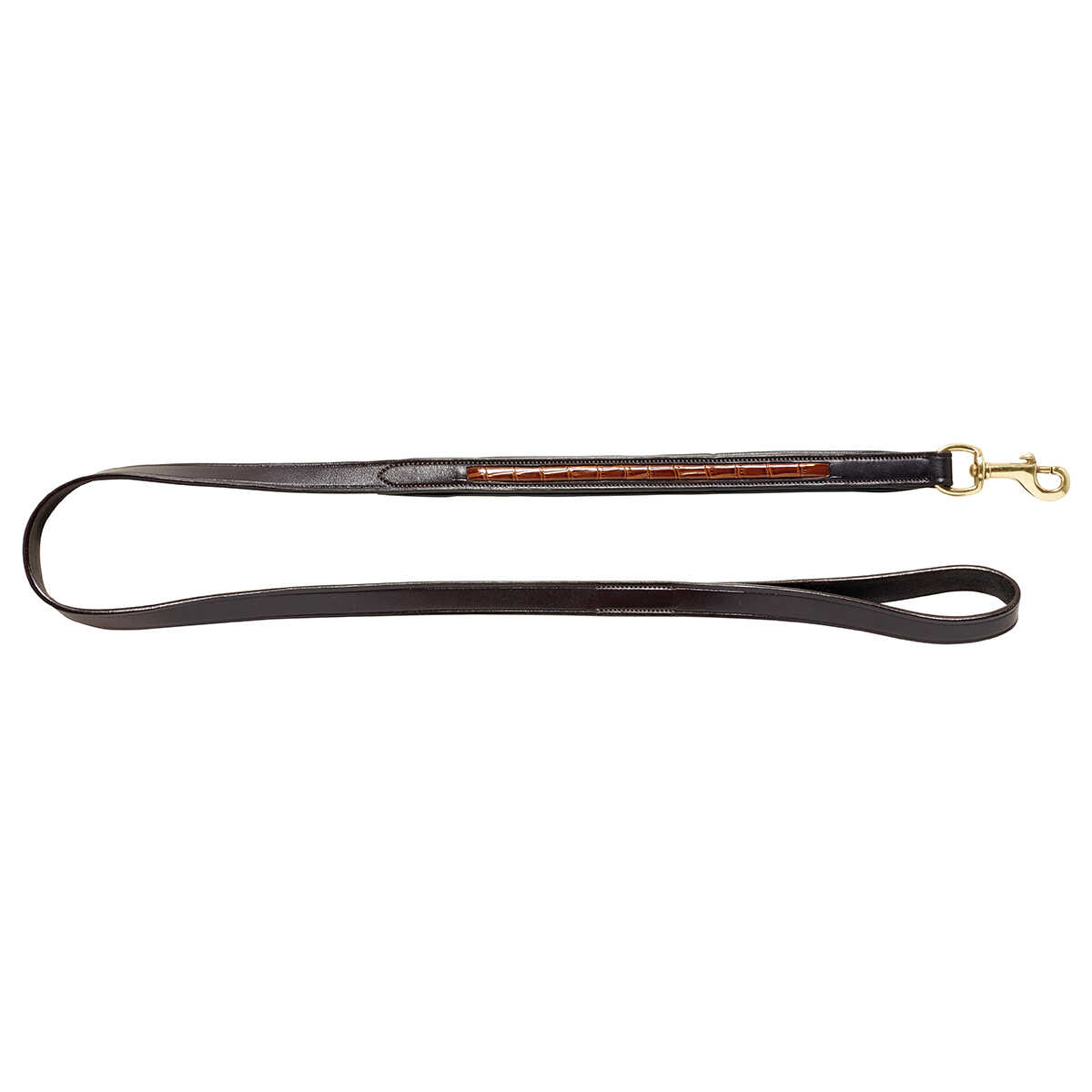 Woofmasta Croc Leather Lead Brown