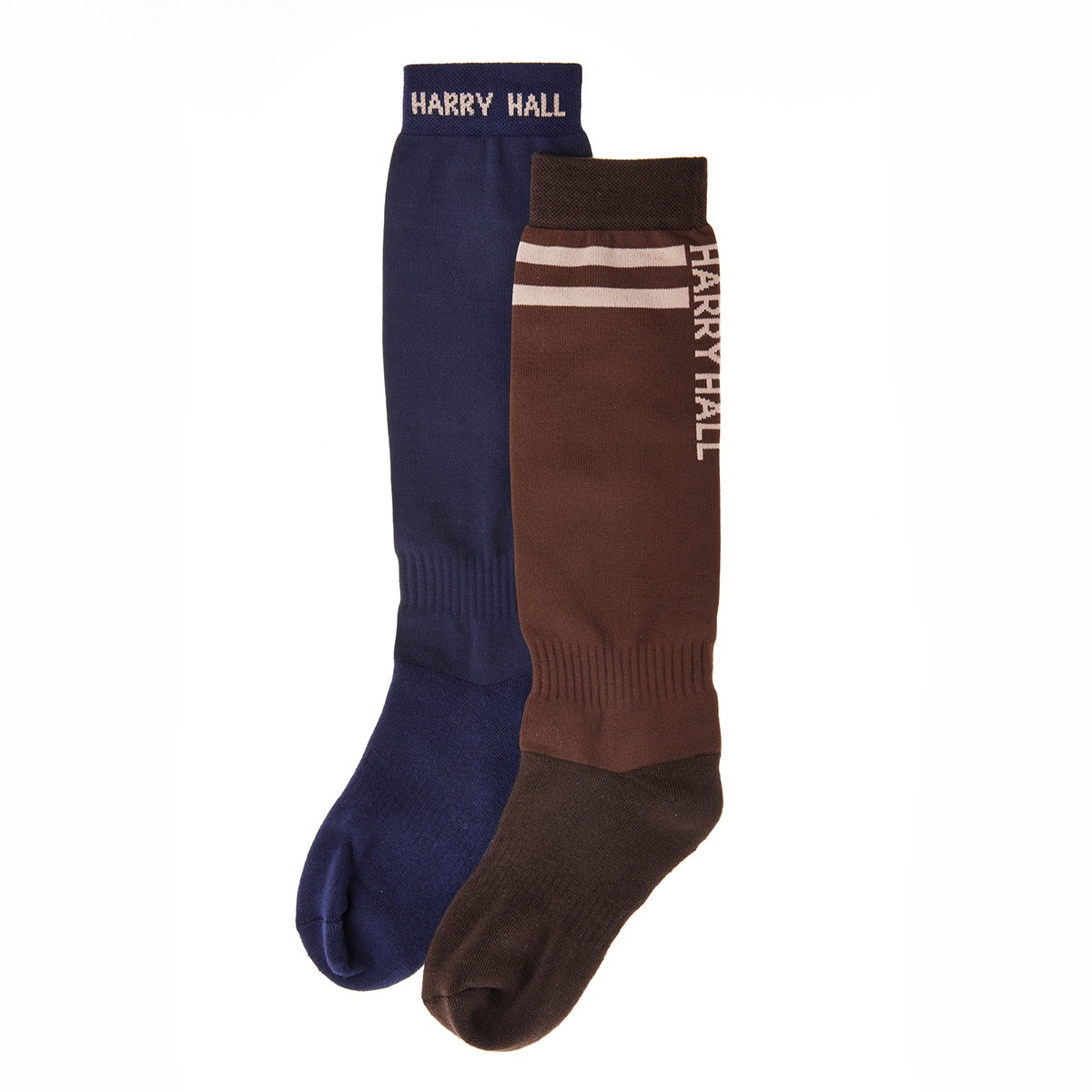 Harry Hall Womens Riding Socks 2pk Chocolate & Navy