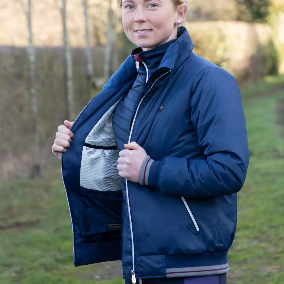 Hy Equestrian Synergy Blouson Jacket Navy Blue