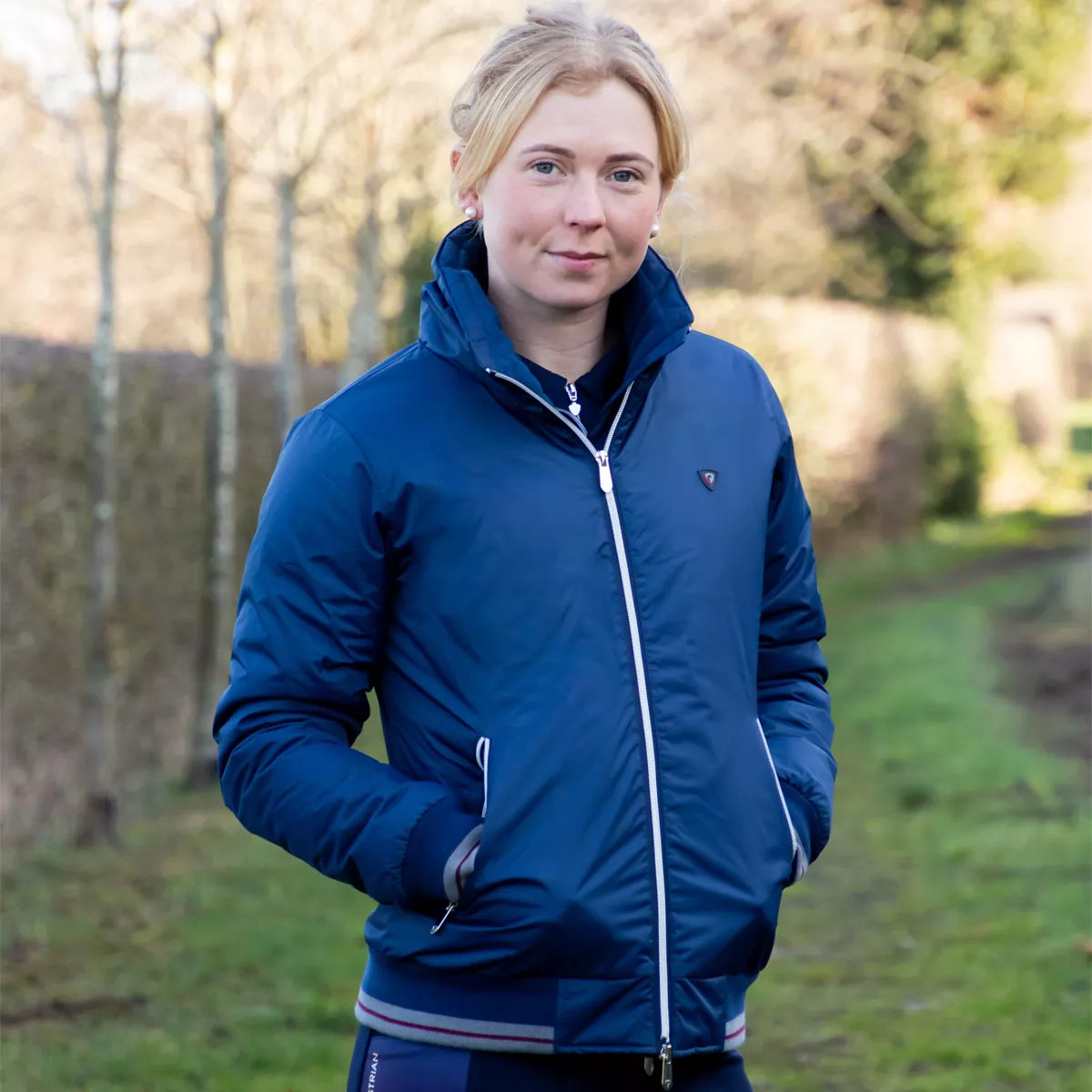 Hy Equestrian Synergy Blouson Jacket Navy Blue