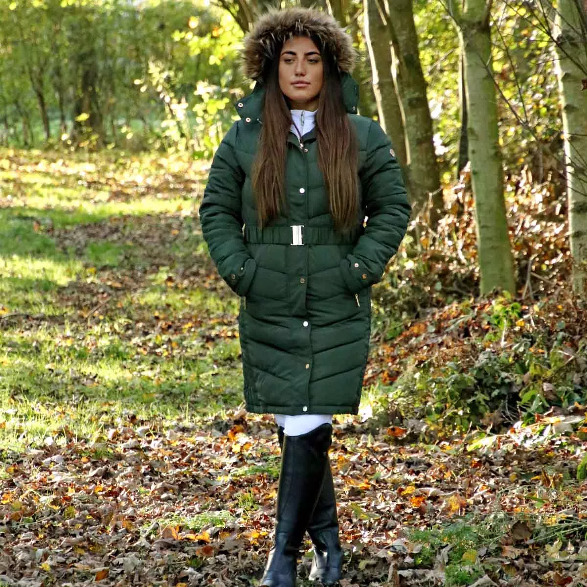 Coldstream Branxton Long Quilted Coat  Green