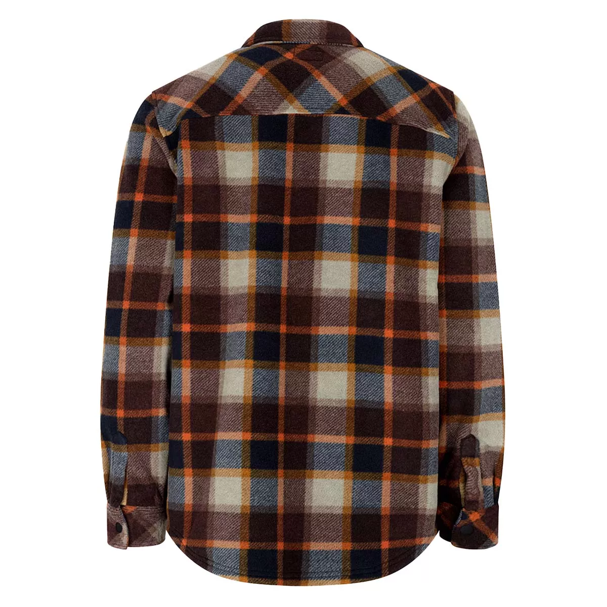 Hoggs Of Fife Brucefield Fleece Shacket Plaid Brown Navy