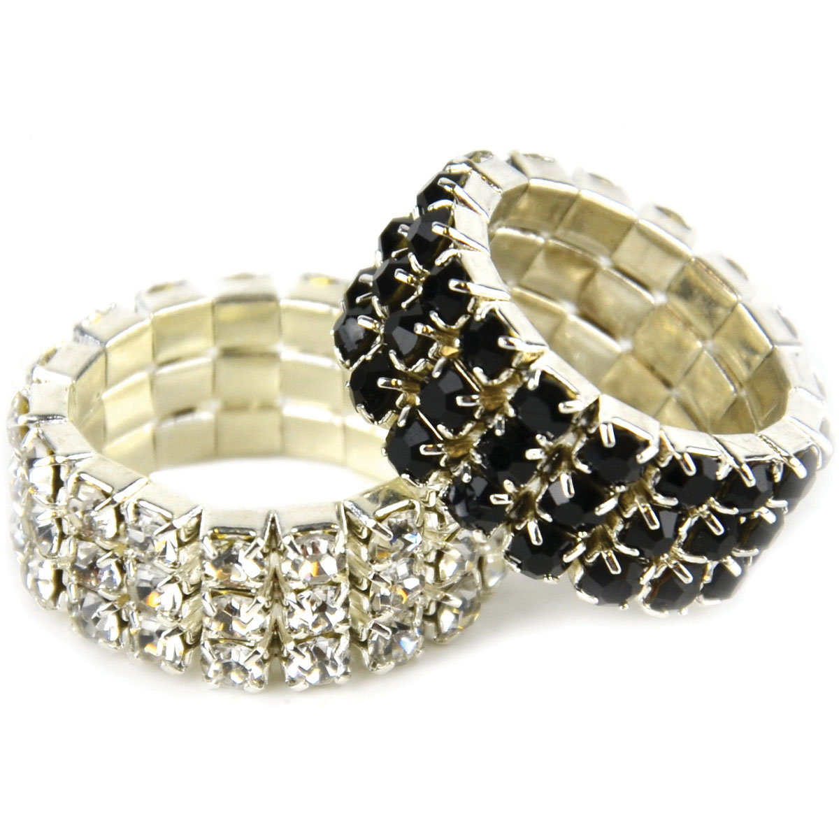 Lincoln Diamante Plaiting Bands 5 Pack Black 