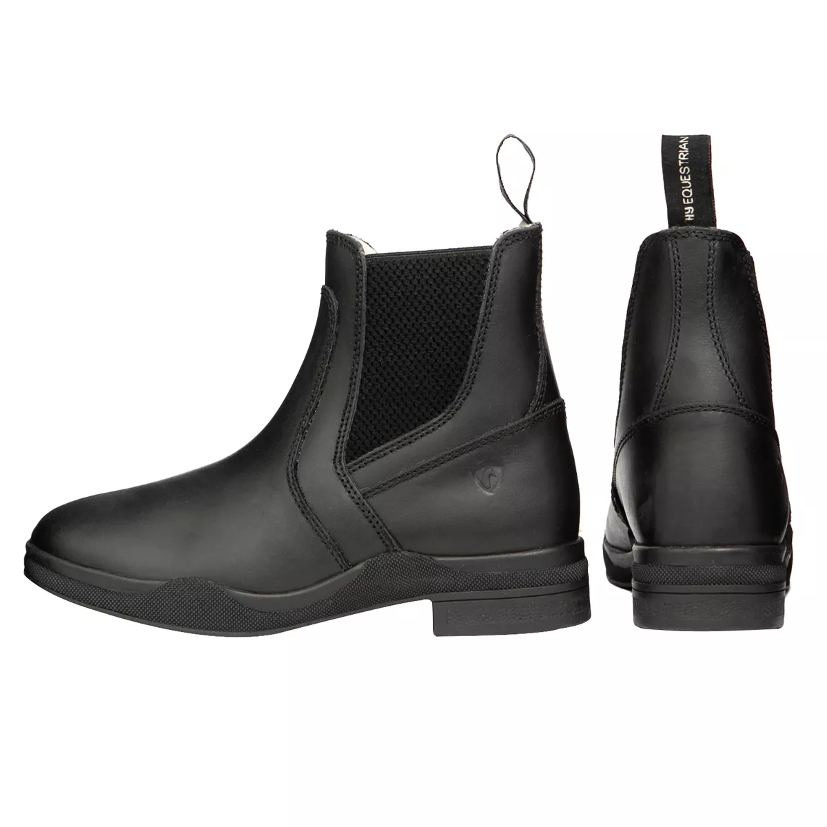 Hy Equestrian Fleece Lined Wax Leather Jodhpur Boot Black