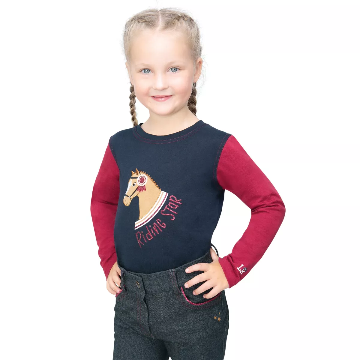 Riding Star Collection Long Sleeve T-Shirt Navy Blue
