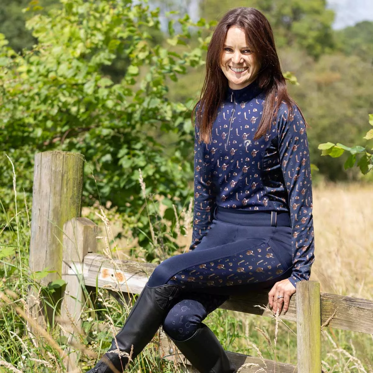 Hy Equestrian Elevate Country Base Layer Navy Blue