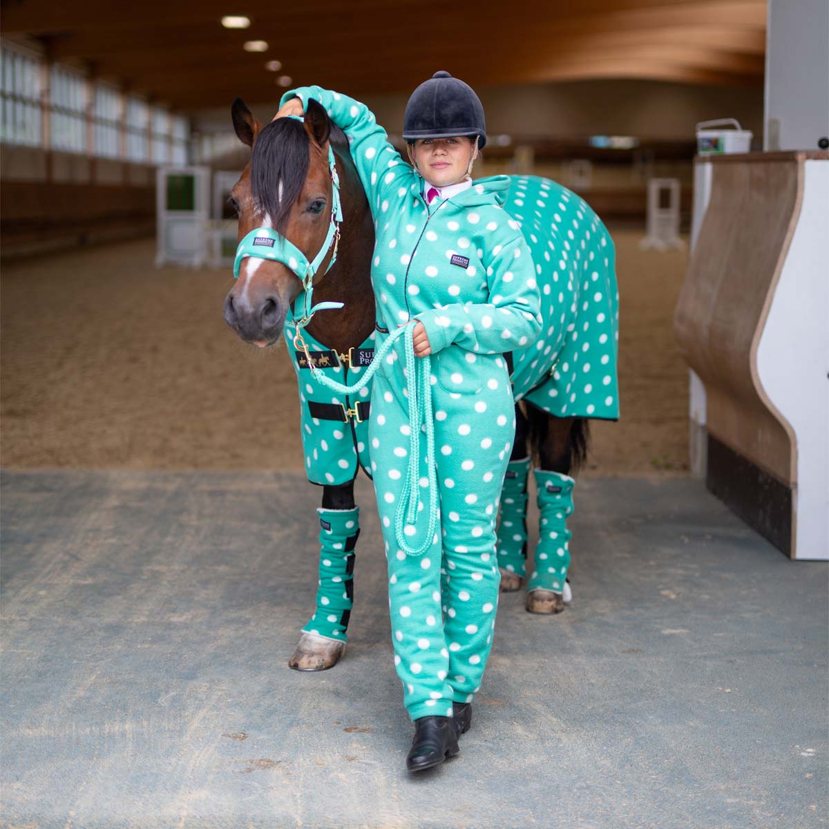 Supreme Products Adult's Dotty Fleece Onesie Gorgeous Green
