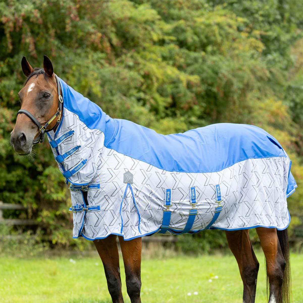 DefenceX Shield Quagga System Fly Rug - Blue/White