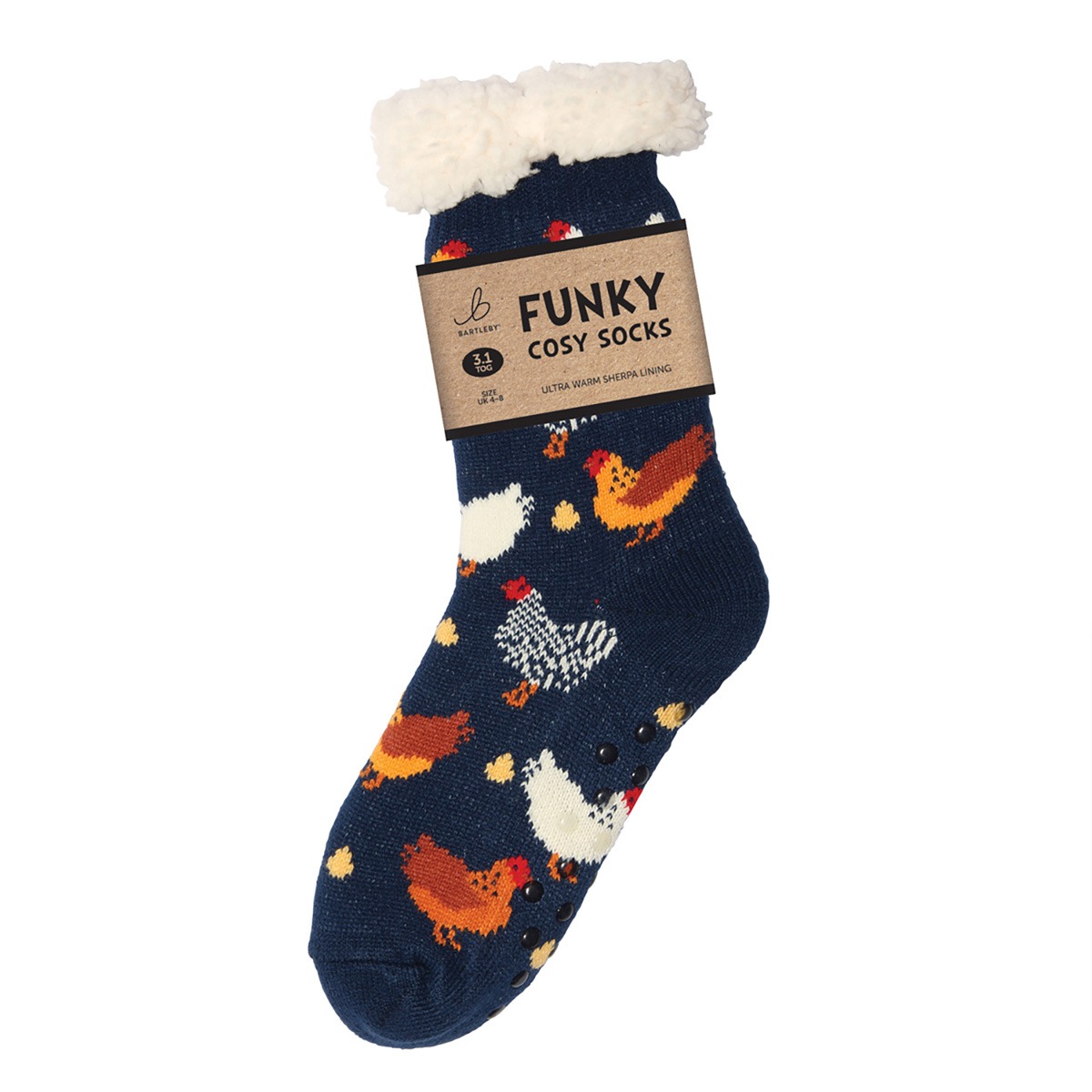 Bartleby Funky Sherpa Socks Ladies Chicken 