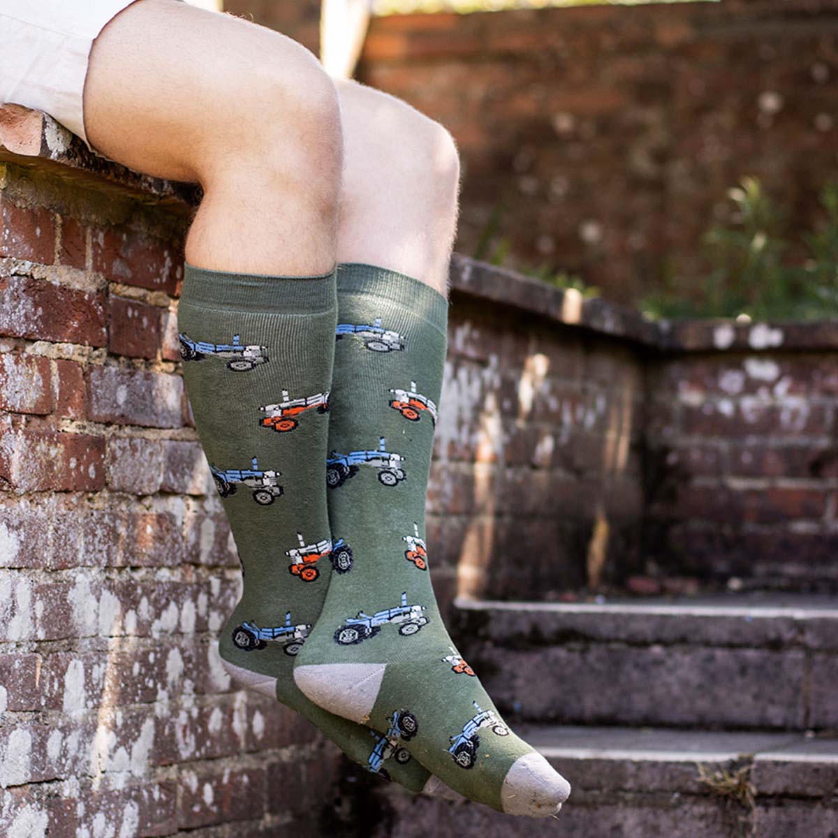 Bartleby Funky Welly Socks Men's Retro Tractor