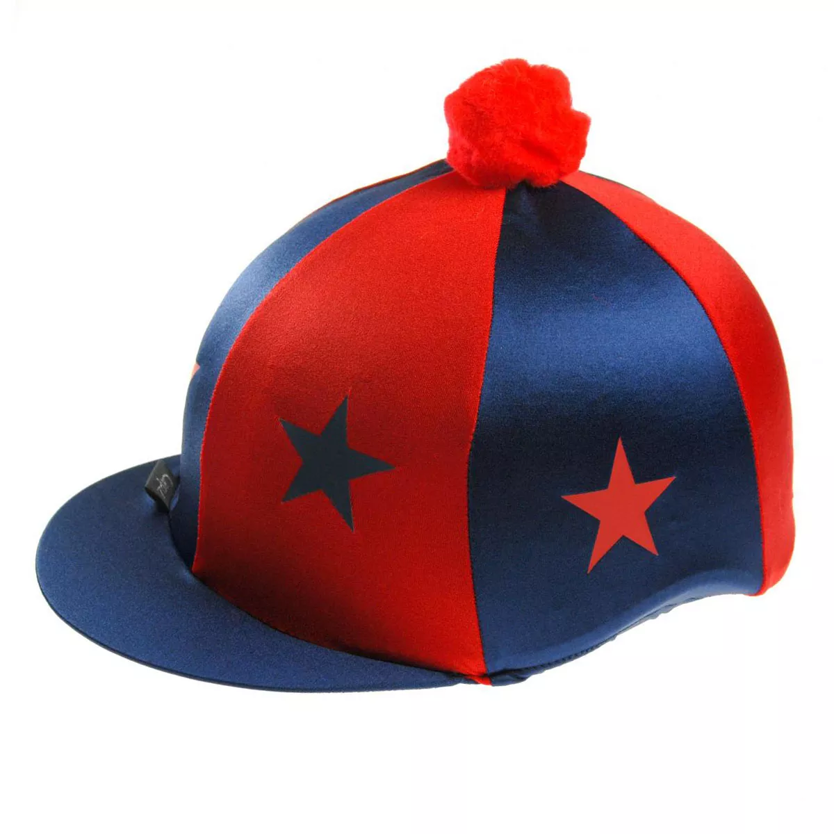 Capz Motif Cap Cover Lycra Starz & Pom Pom Navy/Red