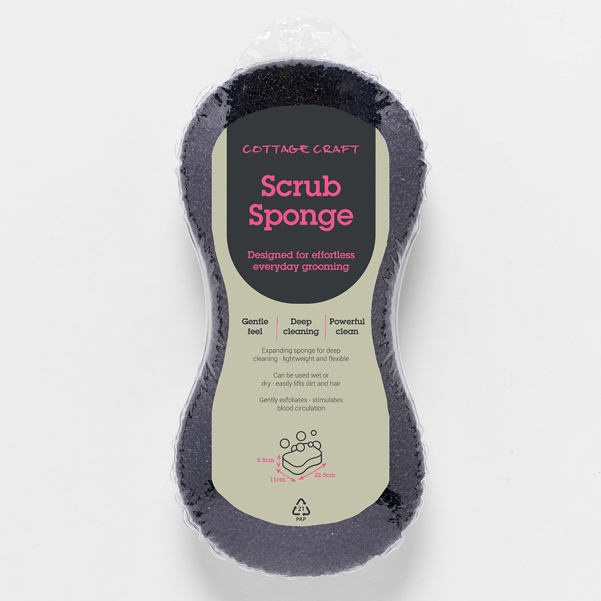 Cottage Craft Scrub Sponge Black 