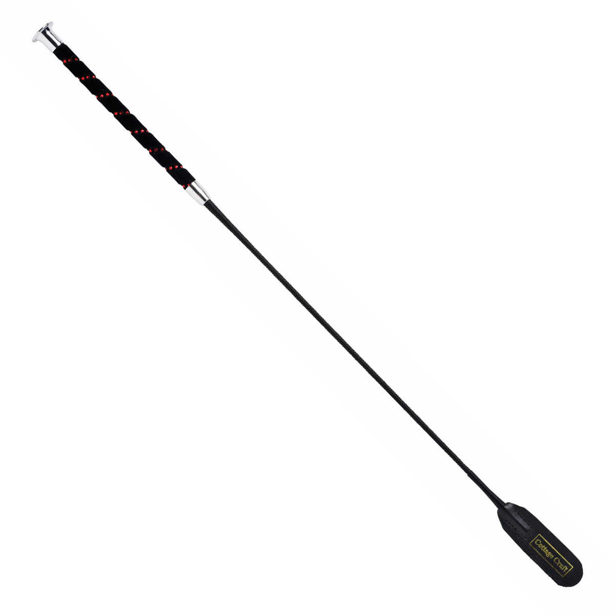 Cottage Craft Crystal Handle Riding Whip Red