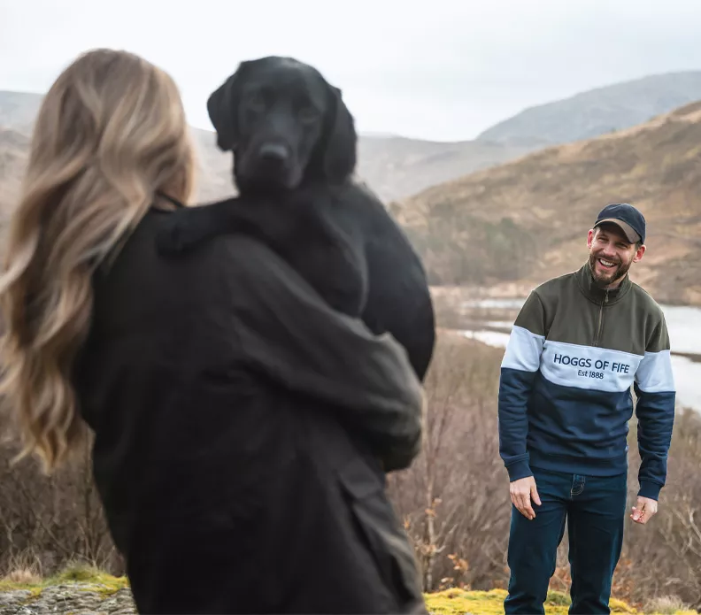 Hoggs Of Fife Dumfries 1888 Gents 1/4 Zip Sweatshirt Forest/White/Navy
