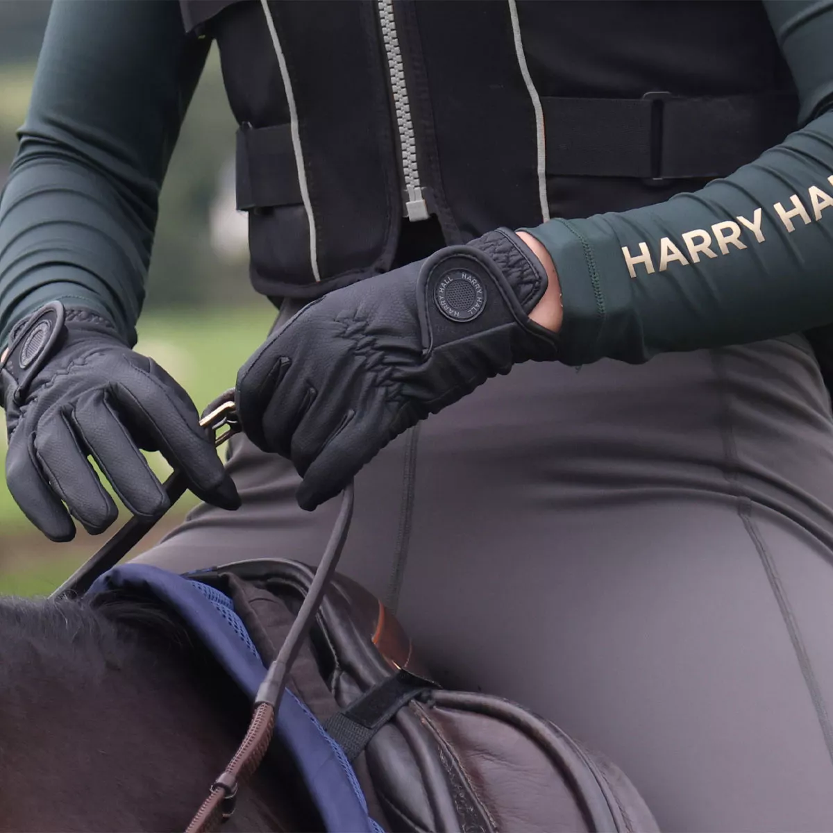 Harry Hall Riding Glove with Fleece Lining Black