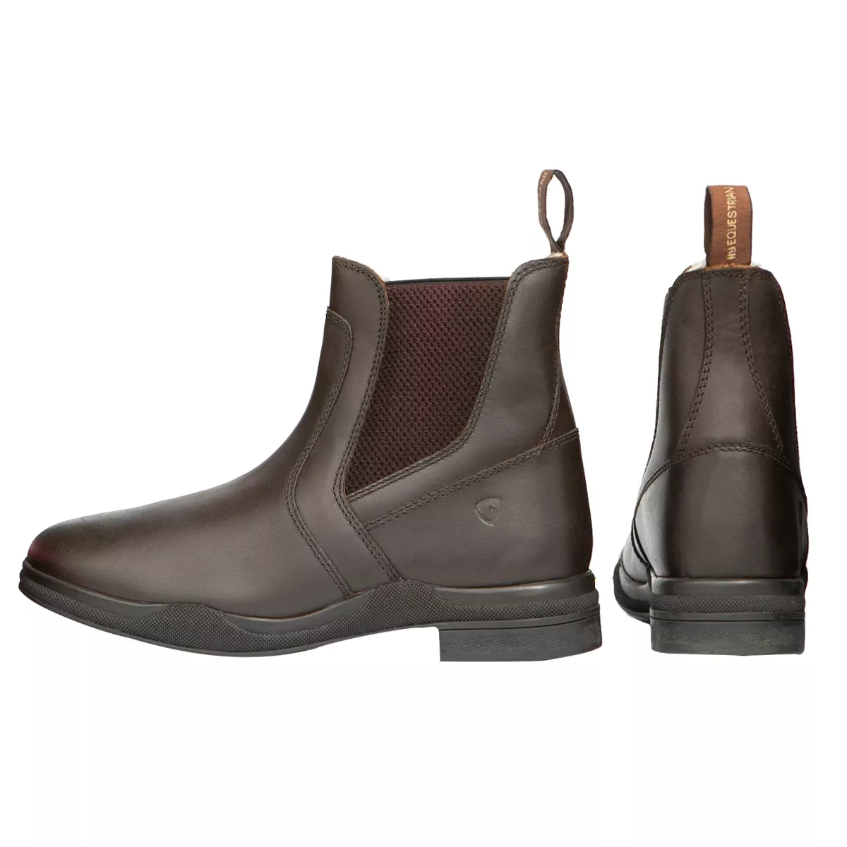 Hy Equestrian Fleece Lined Wax Leather Jodhpur Boot Brown