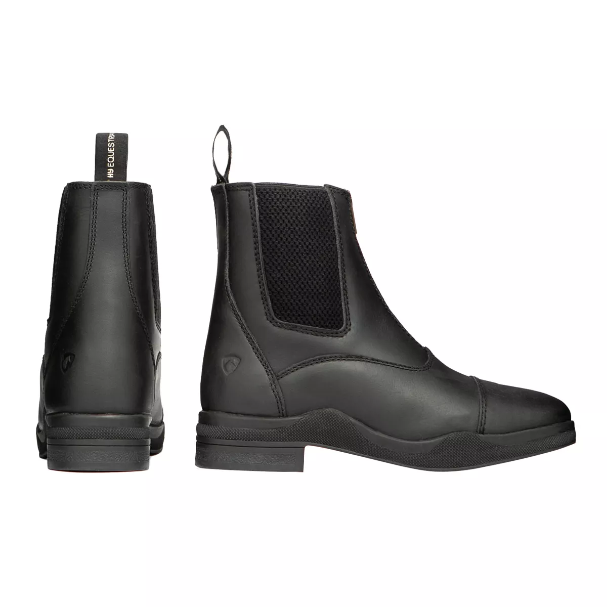 Hy Equestrian Fleece Lined Wax Leather Zip Jodhpur Boot Black