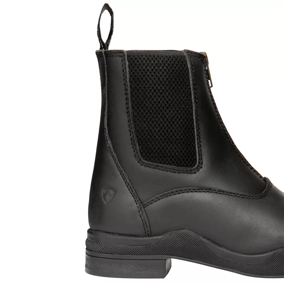 Hy Equestrian Fleece Lined Wax Leather Zip Jodhpur Boot Black