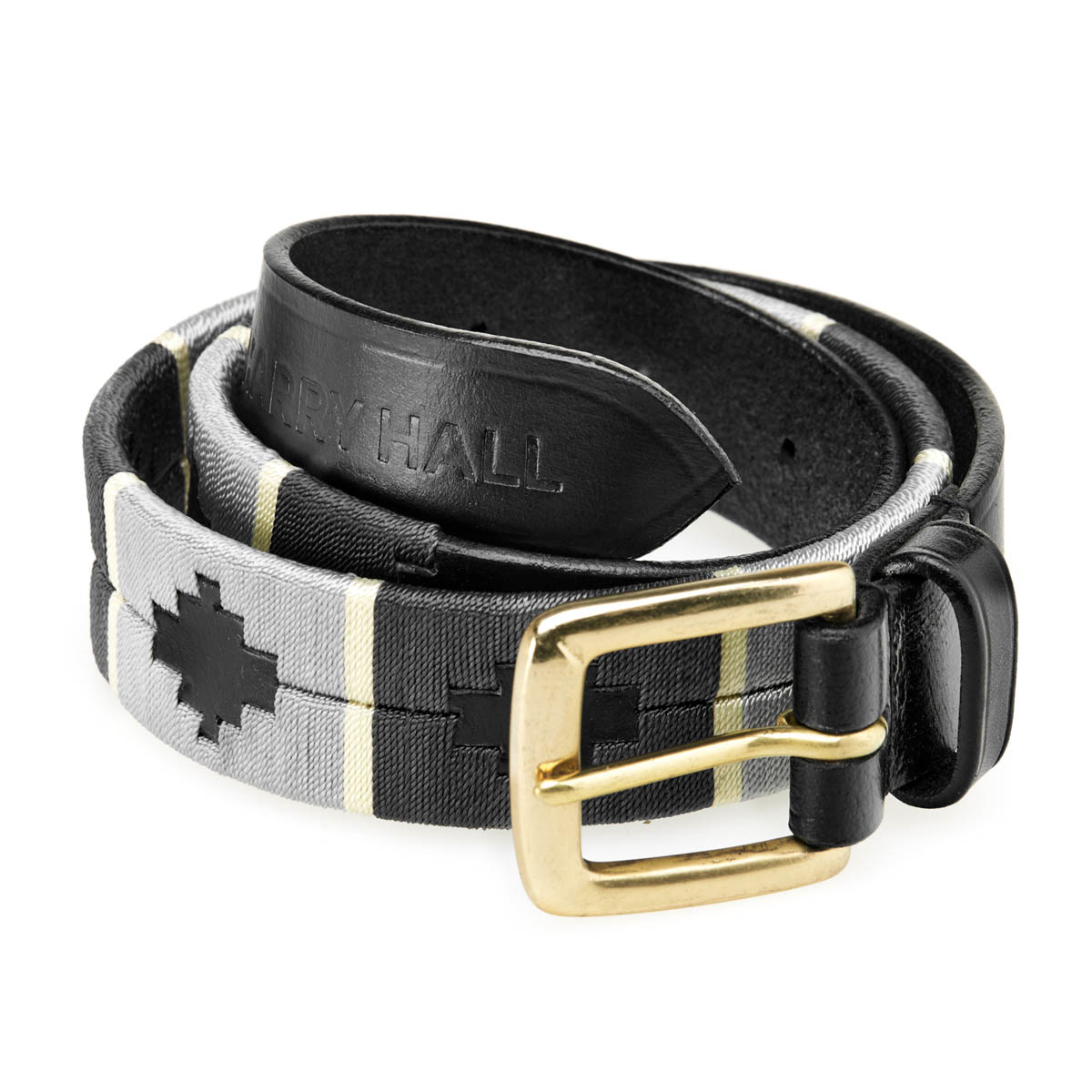Harry Hall Polo Style Belt Black Grey Harry Hall