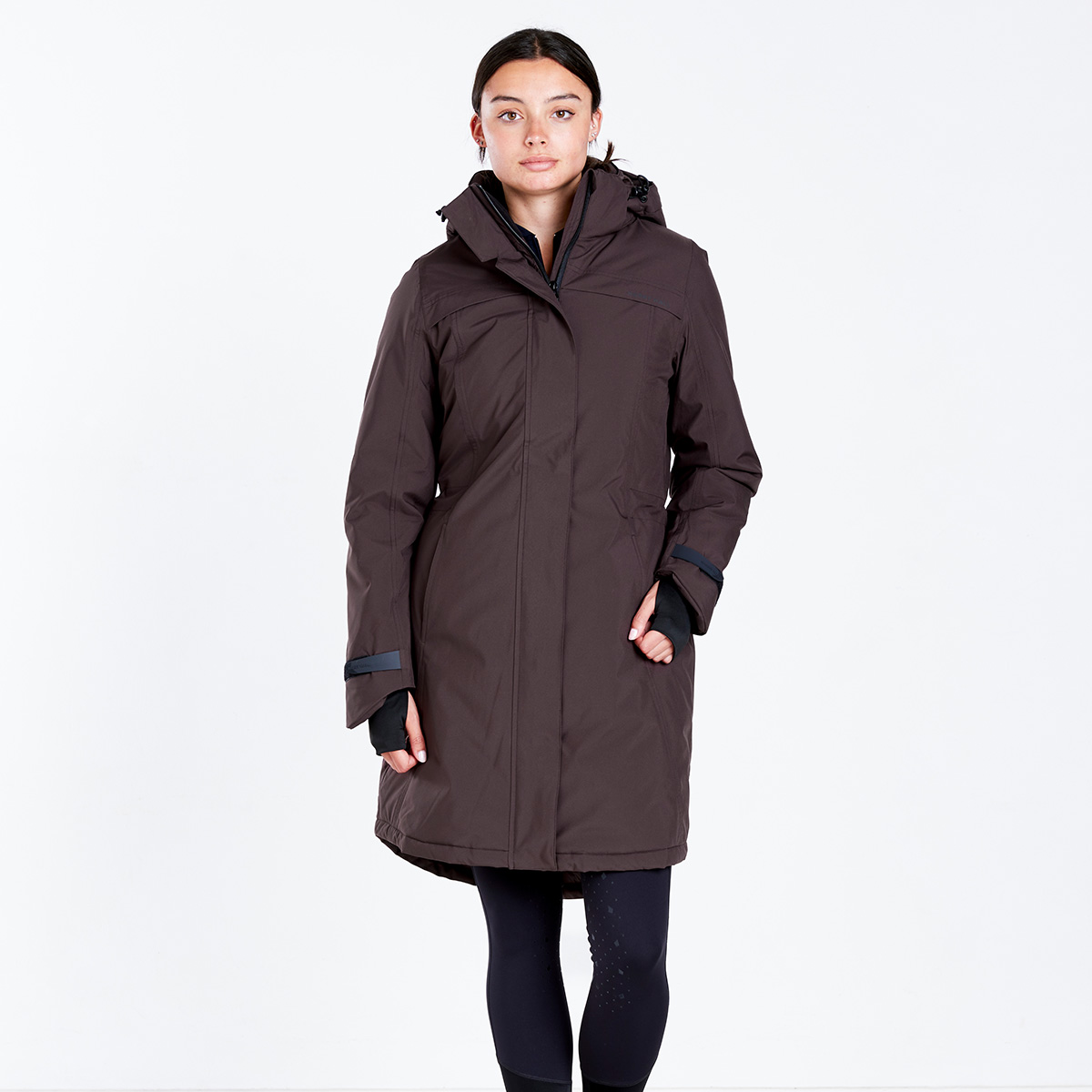 Harry Hall All-Weather Long Coat Dark Brown