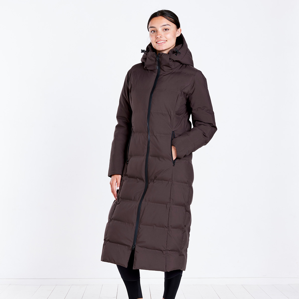 Harry Hall All-Weather Full Length Puffer Coat Dark Brown