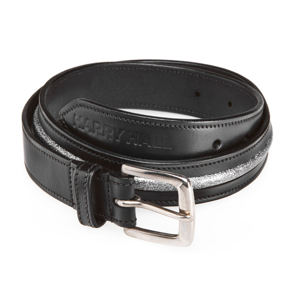 Black Women s Glitter Leather Belt Harry Hall