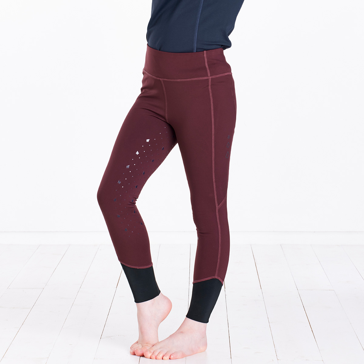 Harry Hall Junior Winter Riding Tights Red Wine