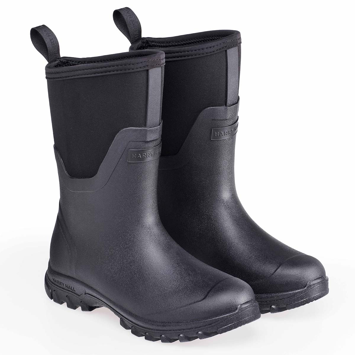Harry Hall Neoprene Wellington Mid Black