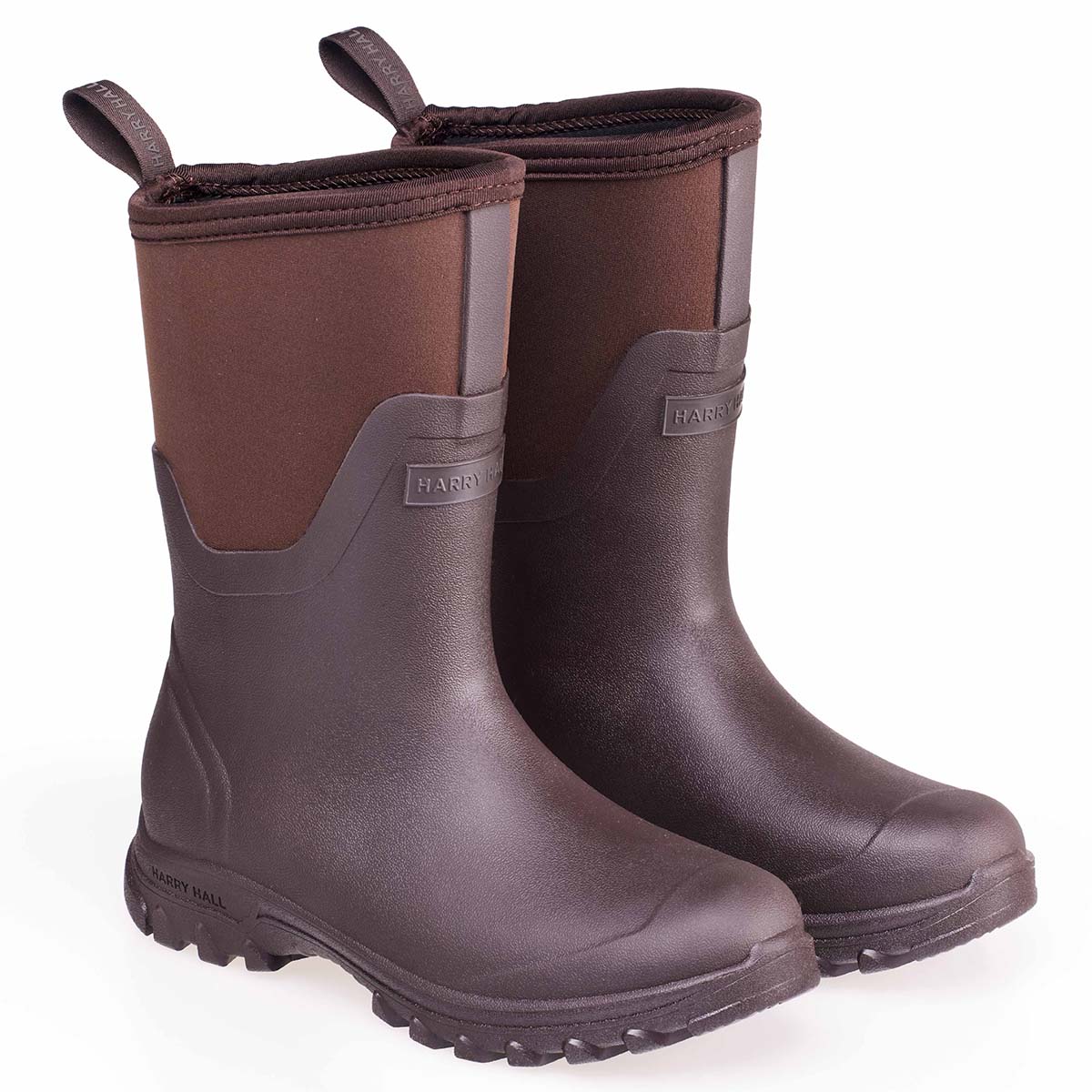 Harry Hall Neoprene Wellington Mid Brown