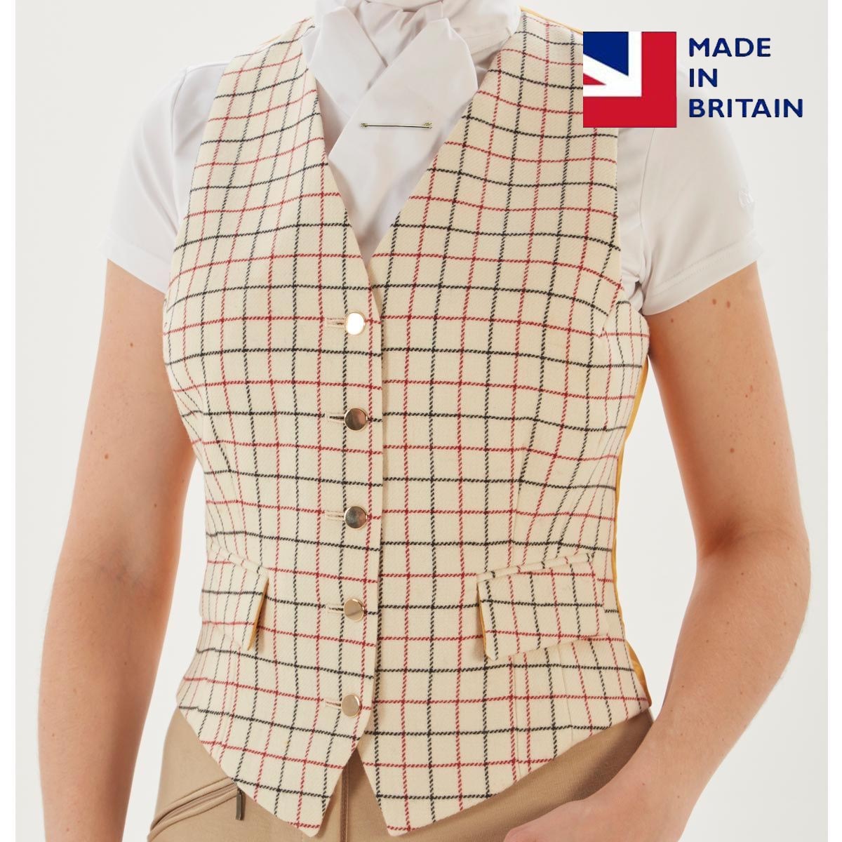 Mens Waistcoat Red & Black Check