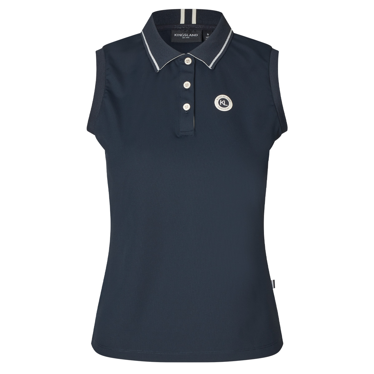 KLLaura Ladies Sleeveless Polo Pique Top Navy Blue