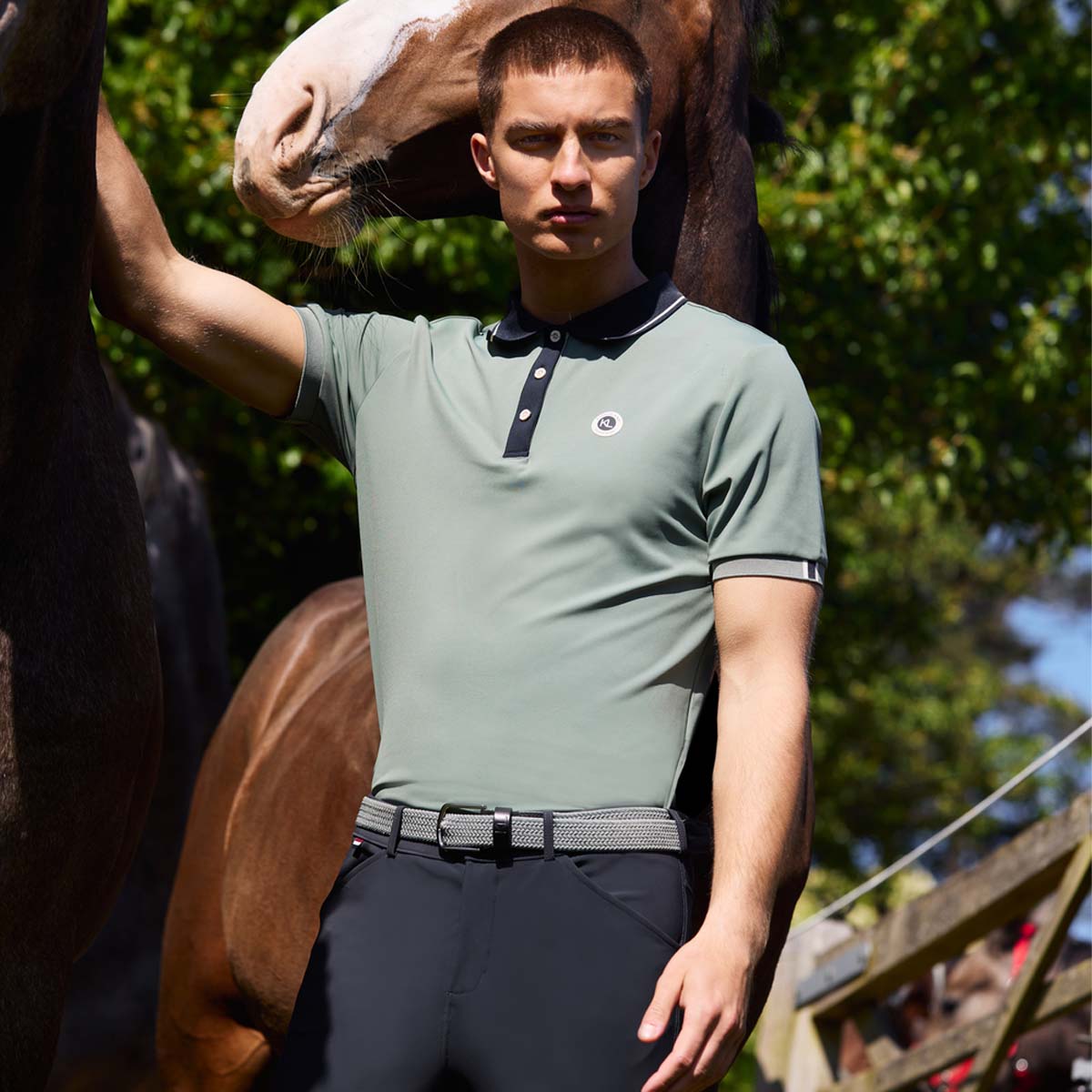 KLLorenzo Mens Polo Pique Green