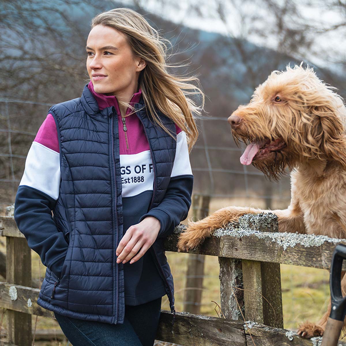 Hoggs Of Fife Kingston Women's Rip-Stop Gilet Navy/Merlot