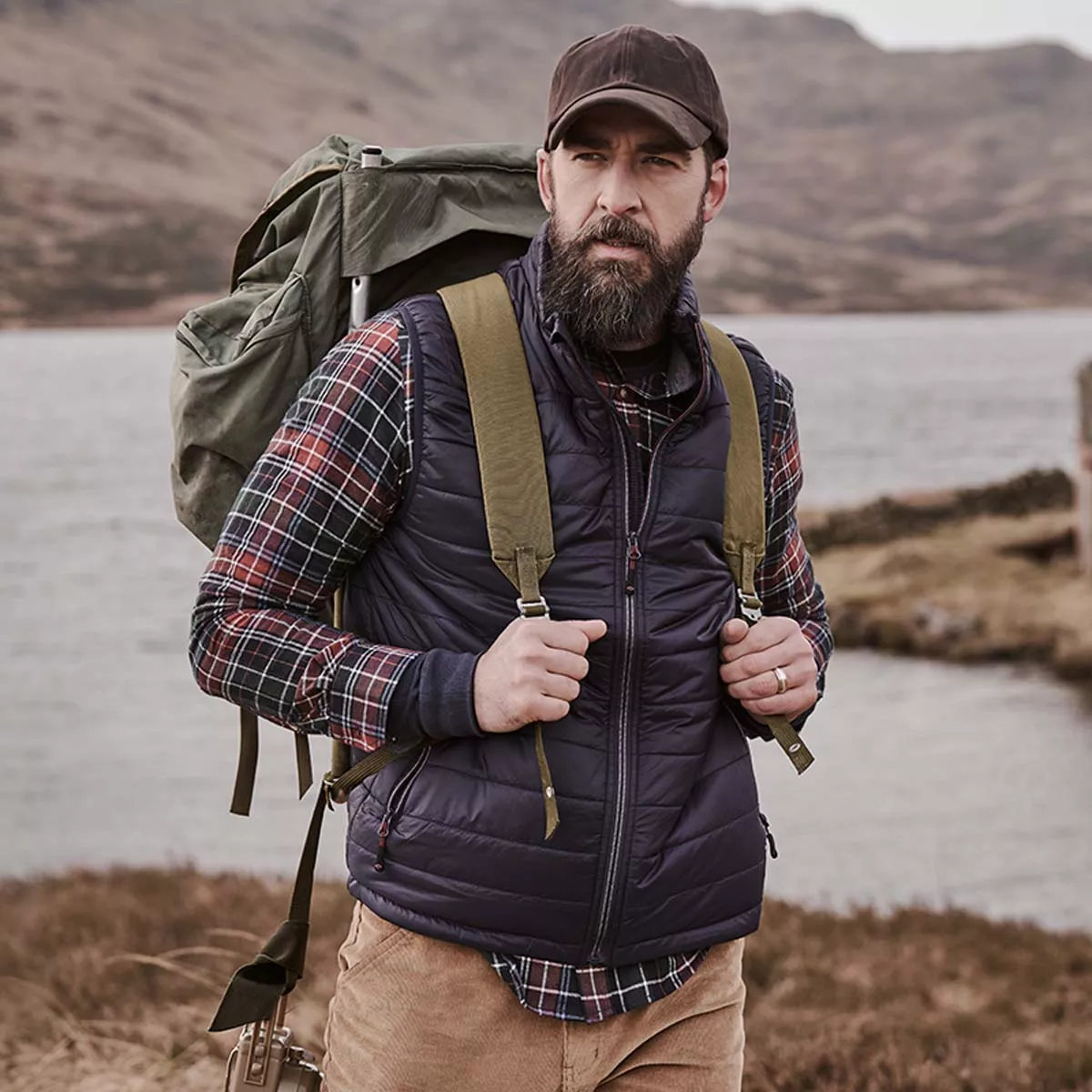 Hoggs Of Fife Kingston Rip-Stop Gilet Navy/Merlot
