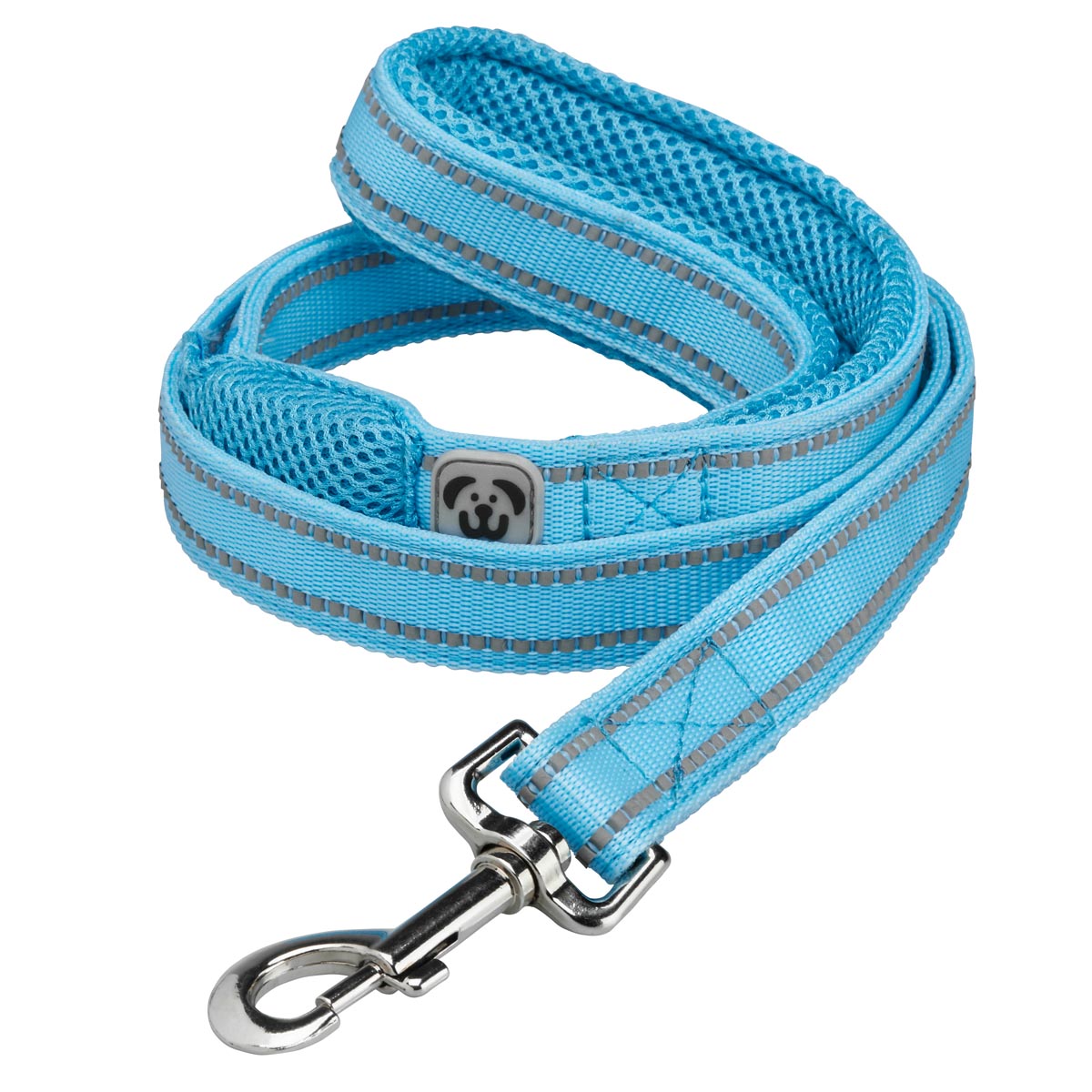Woofmasta Hi-Viz Flashing Dog Lead Aqua
