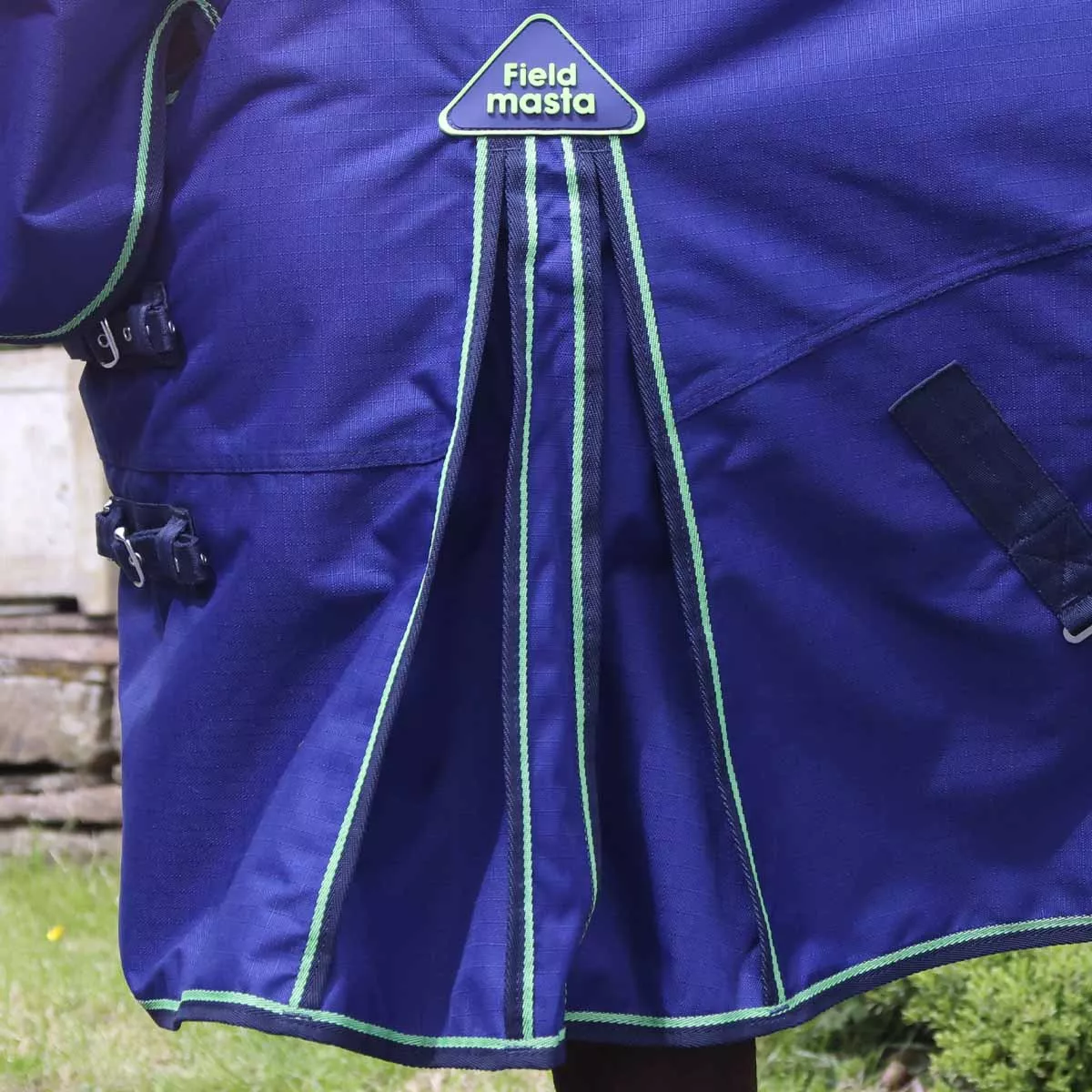 Fieldmasta 100g Lightweight Combo Neck Turnout Rug Navy Blue