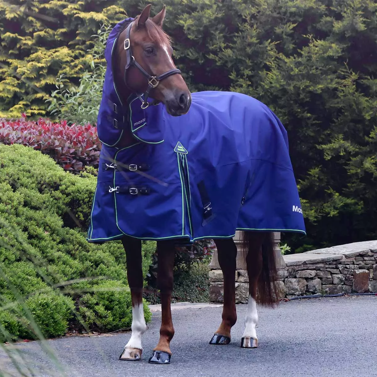 Fieldmasta 100g Lightweight Combo Neck Turnout Rug Navy Blue