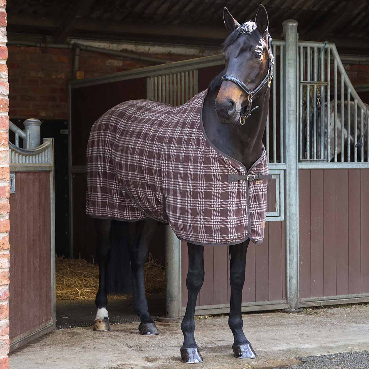 Masta Checked Fleece Rug Chocolate