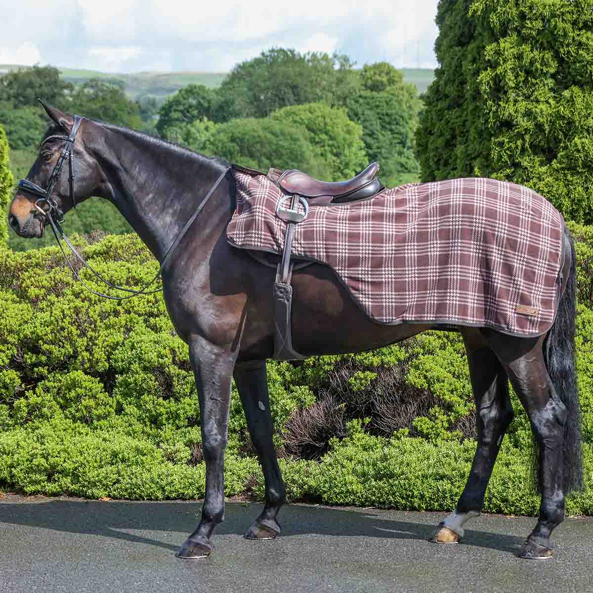 Masta Checked Fleece Wrap Around Exercise Sheet Chocolate