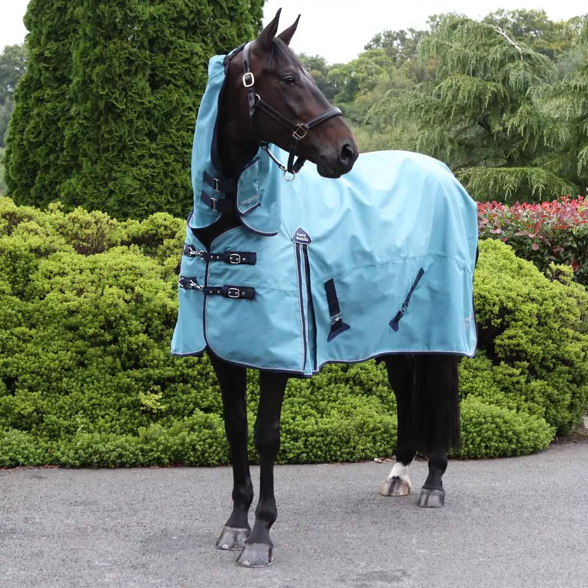 Fieldmasta 40g Lightweight Combo Neck Turnout Rug Ice Blue