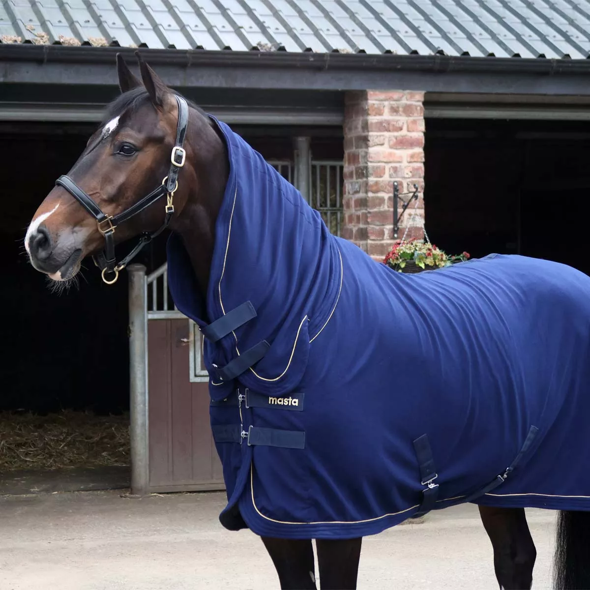 Masta Combo Neck Fleece Rug Navy Blue