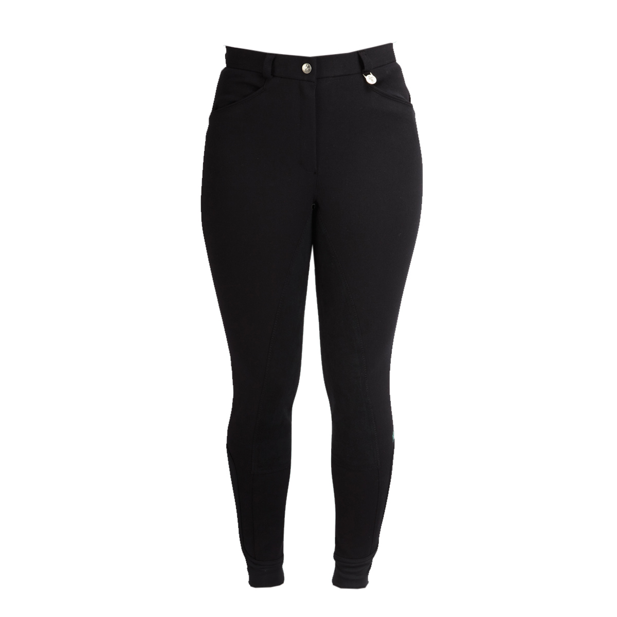 Caldene Aintree Mid Waist Self Fabric Knee Ladies Breeches Black