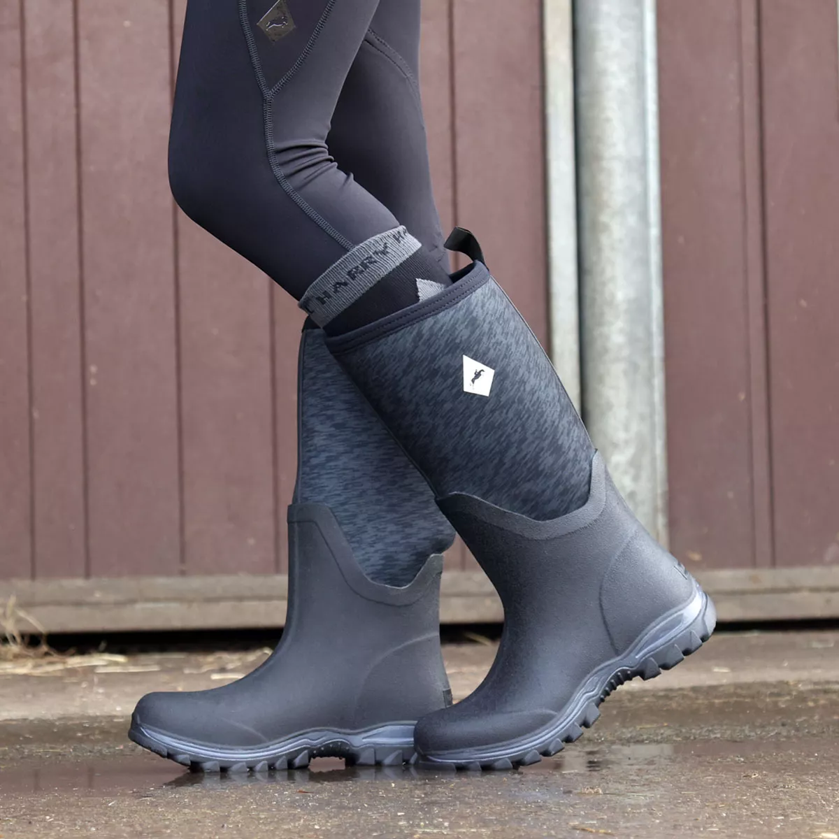Harry Hall Mud Boot Neoprene Wellington Black
