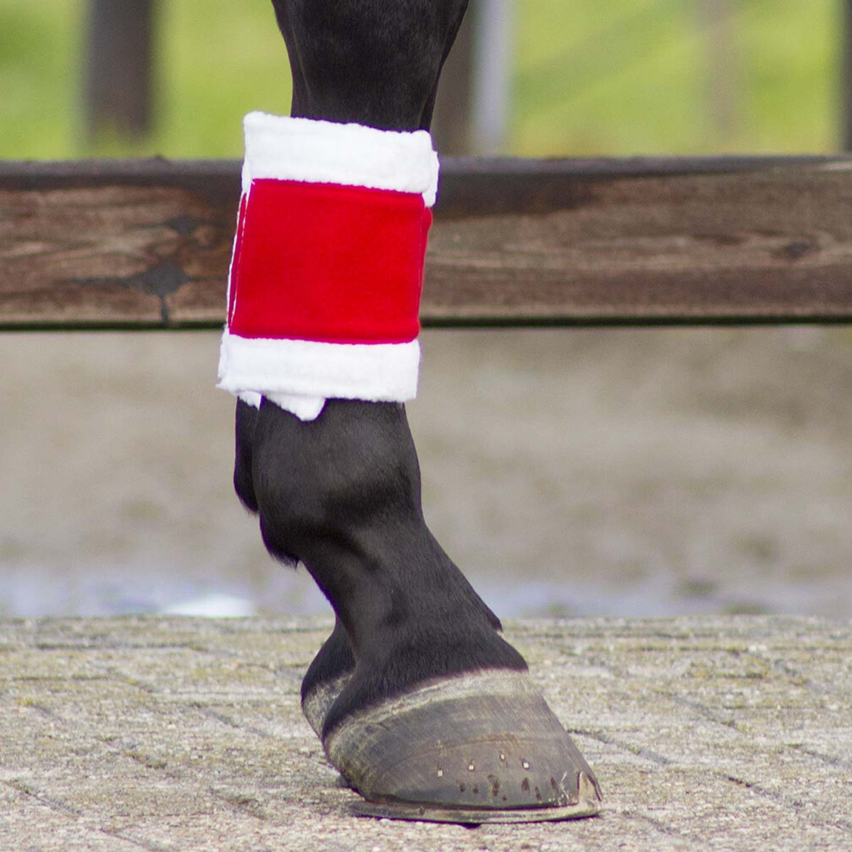 QHP Christmas Leg Wraps Red 