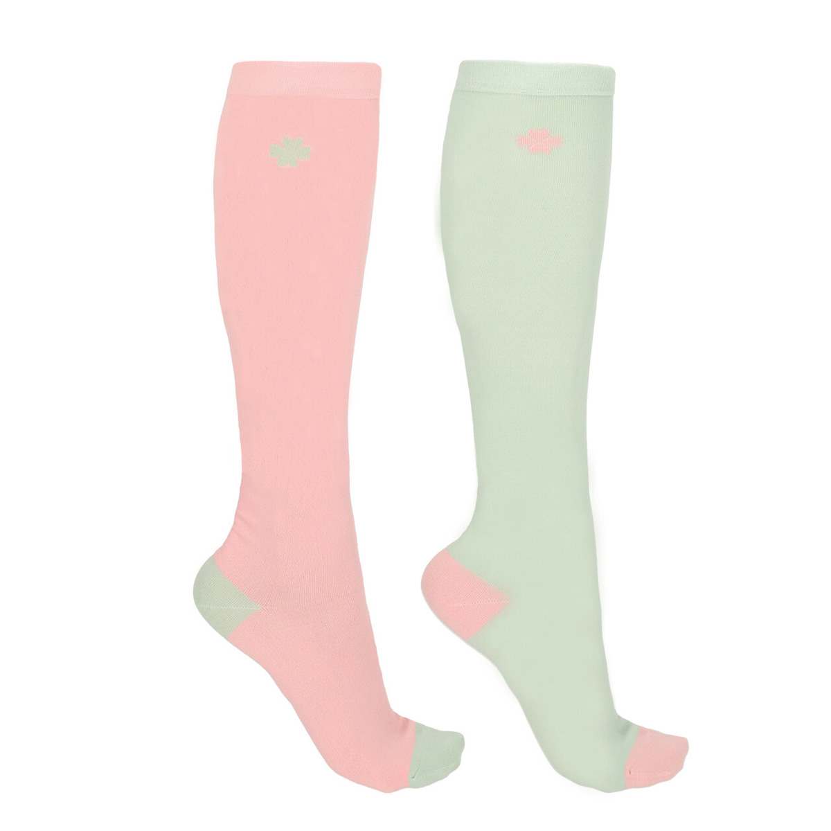 QHP Knee Socks Gift Box Junior Lucky Start Pink & Green 