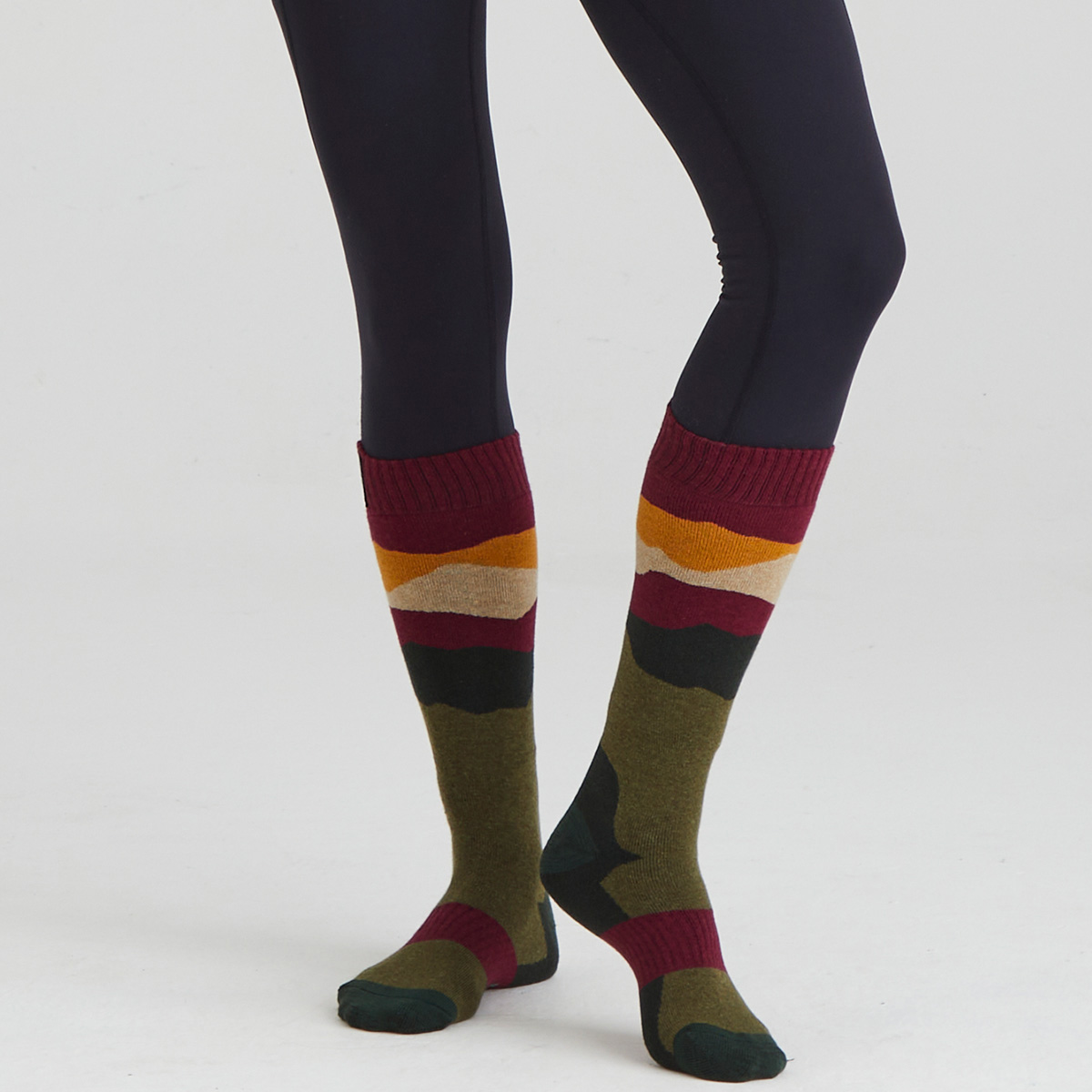 Ridgeline Merino Wool Full Length Socks Berry