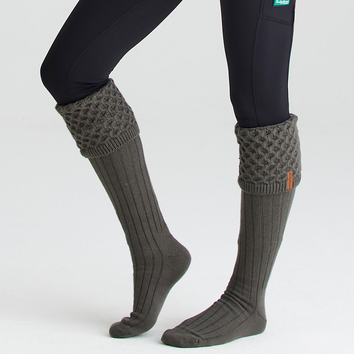 Ridgeline Double Cuff Welly Sock Moss