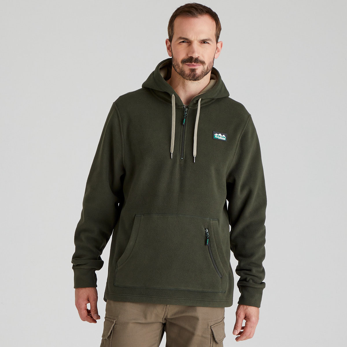 Ridgeline Mens Ballistic Fleece Hoodie Deep Forest