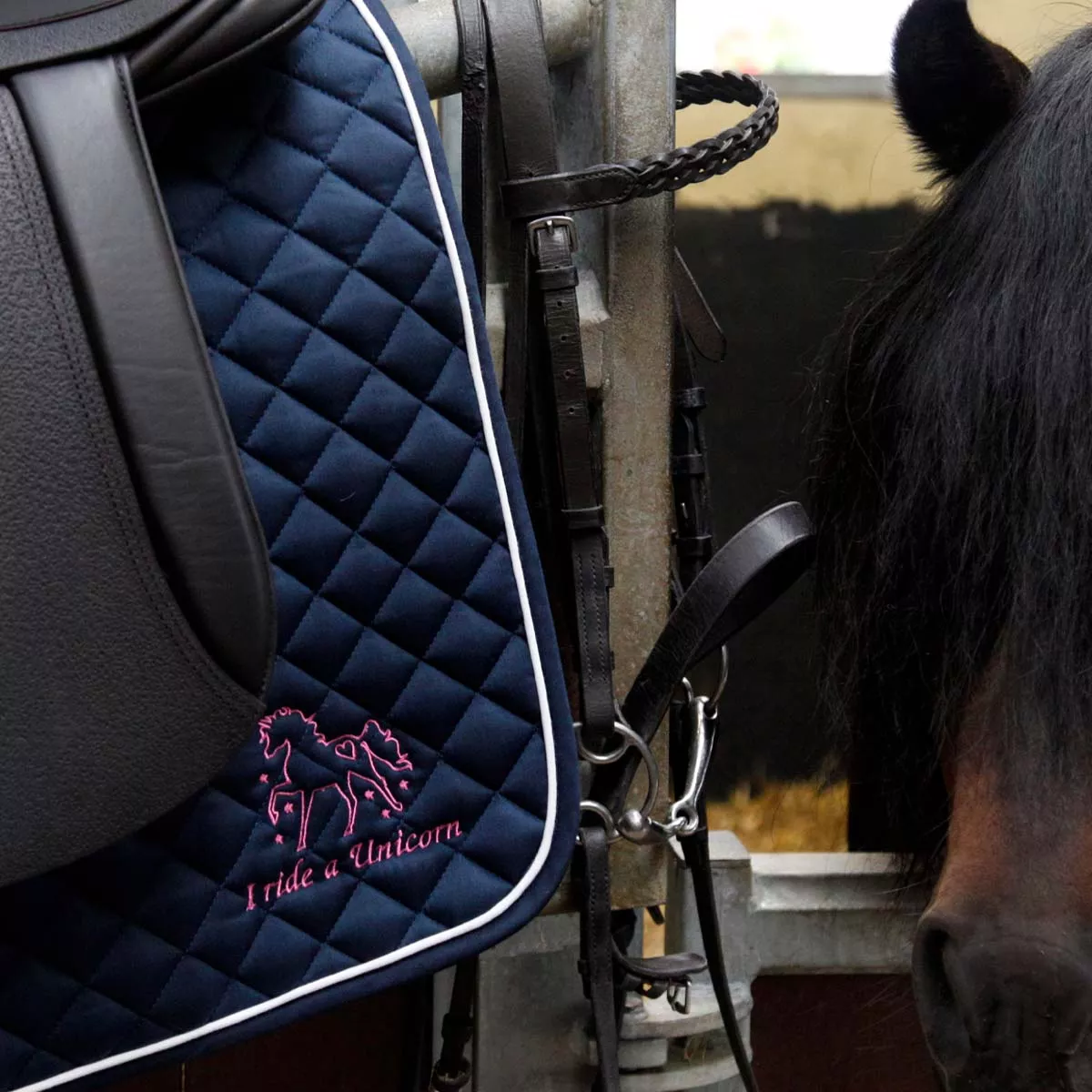 Personalised Masta GP Saddle Pad Navy Blue